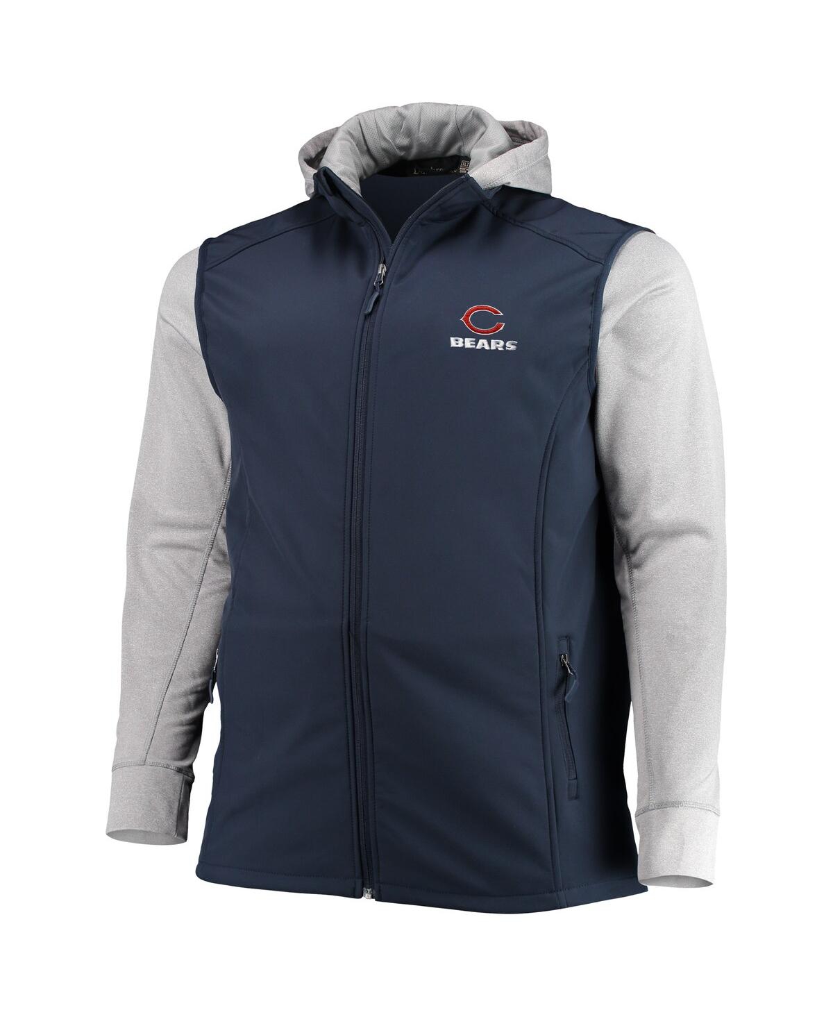 Shop Dunbrooke Men's  Navy And Gray Chicago Bears Big And Tall Alpha Full-zip Hoodie Jacket In Navy,gray