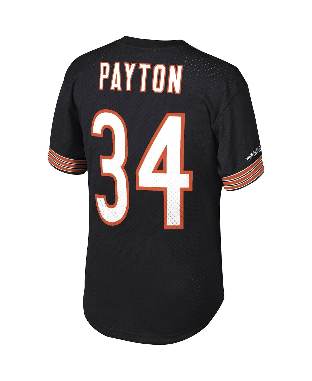 Mitchell & Ness Men's  Walter Payton Black Chicago Bears Retired Player Name And Number Mesh Top In Black