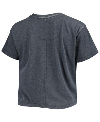 Women's Navy Arizona Wildcats Edith Vintage-Like Burnout Crop T-shirt