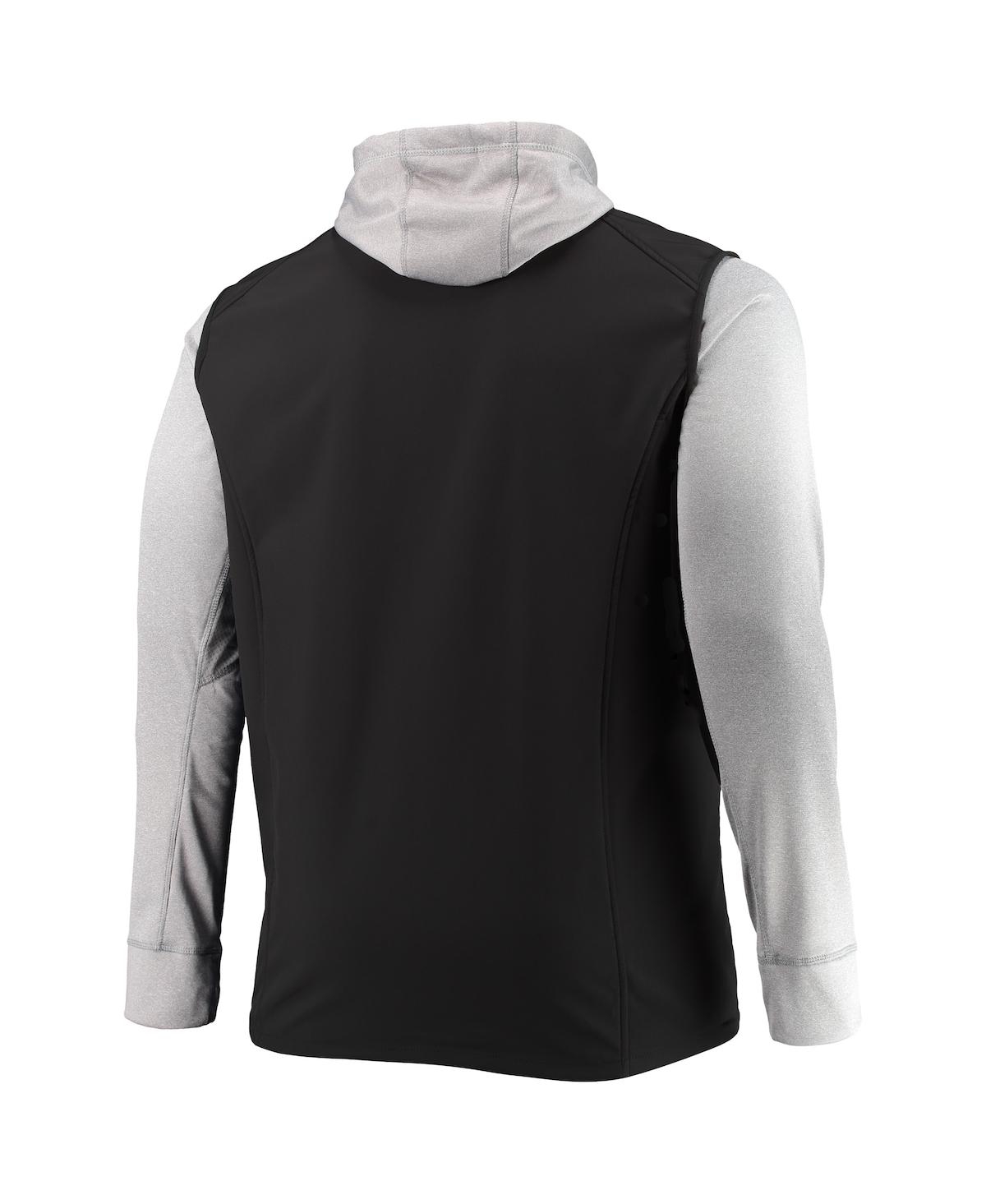 DUNBROOKE MEN'S DUNBROOKE BLACK AND GRAY CLEVELAND BROWNS BIG AND TALL ALPHA FULL-ZIP HOODIE JACKET 