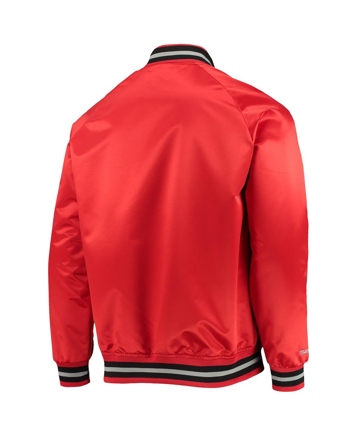 Men's Mitchell NessToronto Raptors Hardwood Classics Satin Full-Snap Raglan Jacket - Red