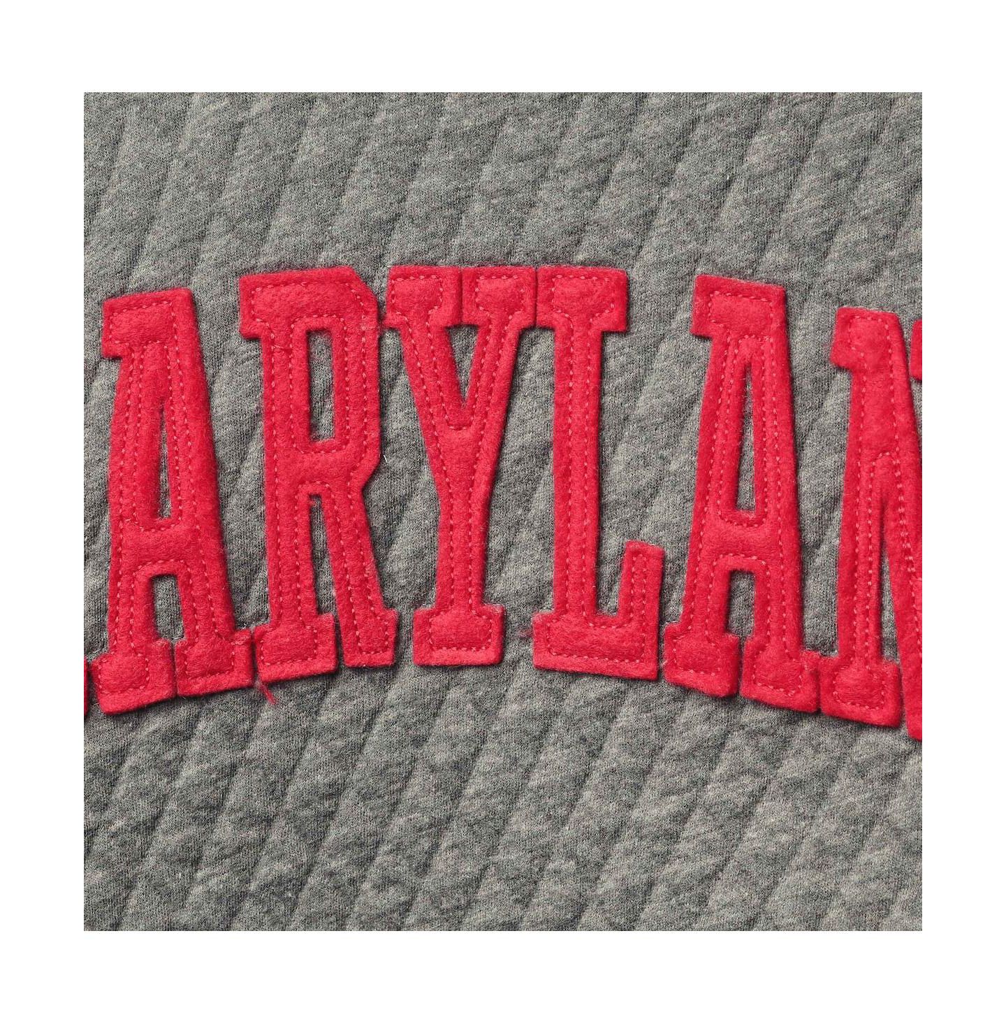 Женская толстовка Pressbox Heathered Gray Maryland Terrapins Moose Applique Quilted Pullover — фото 5