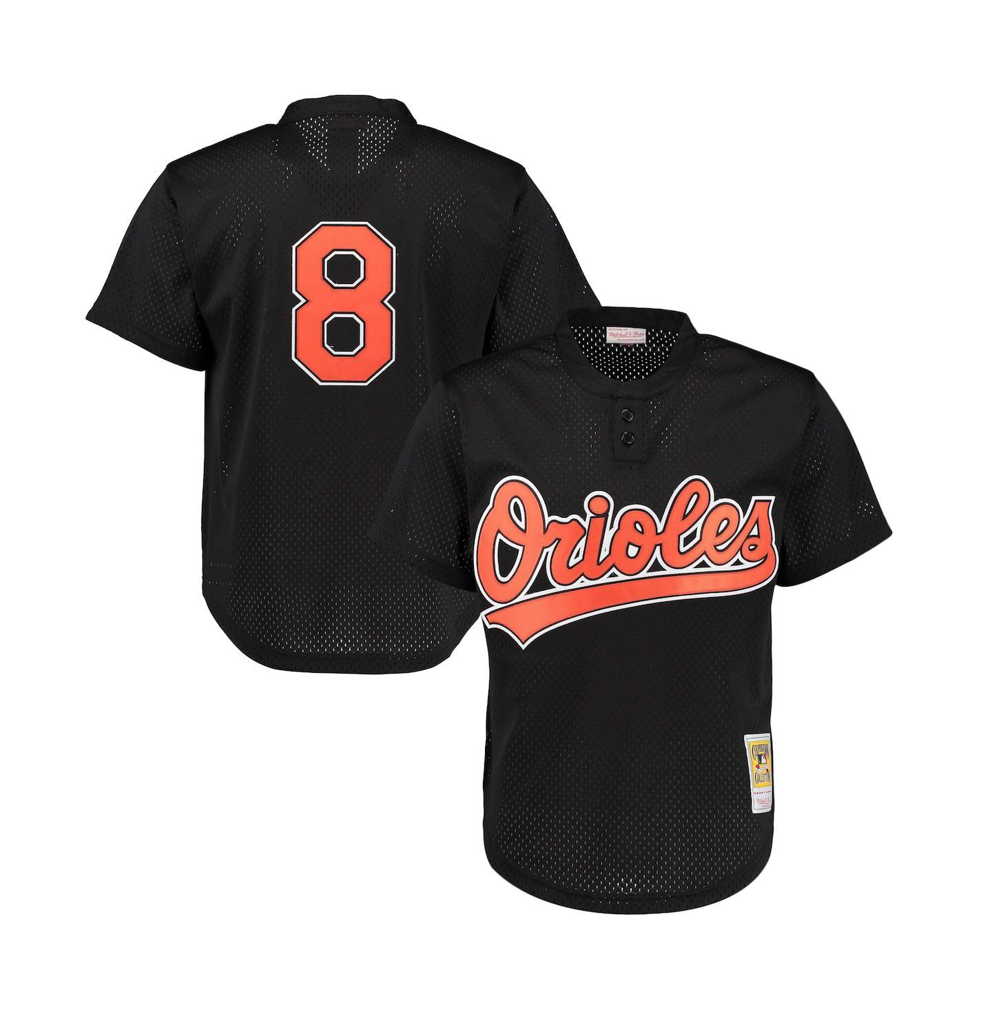 Мужской топ Mitchell & Ness Cal Ripken Jr. Black Baltimore Orioles Cooperstown Mesh Batting Practice Jersey — фото 1