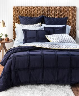 Martha Stewart Collection Skylar Chenille Duvet Cover Set Collection Bedding In Gray