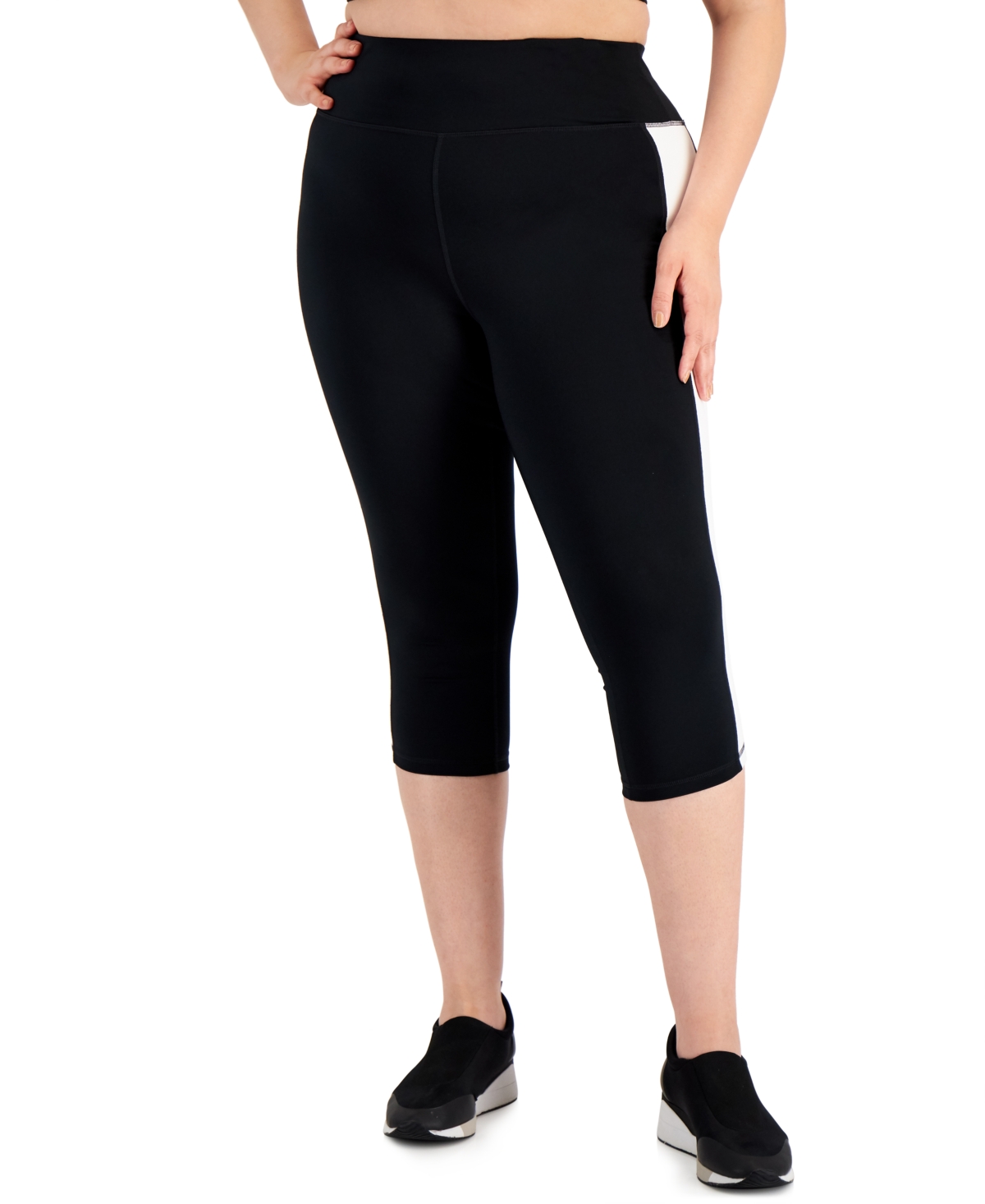 Id Ideology Plus Size Colorblocked Capri Leggings, Created for Macy's