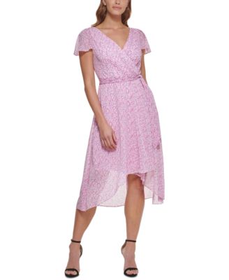 DKNY - Printed Faux-Wrap Dress
