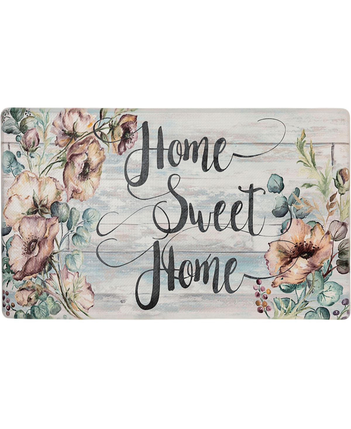 Global Rug Designs Cheerful Ways Home Sweet Home Floral 1'6" X 2'6" Area Rug In Gray,blue
