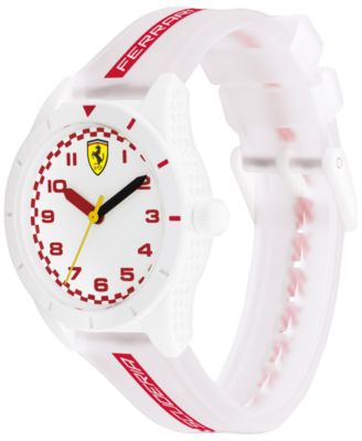 Ferrari Kid's Red Rev White Silicone Strap Watch 34mm