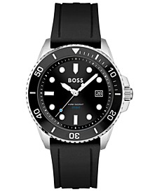 Ace Men's Black Silicone Strap Watch 43mm