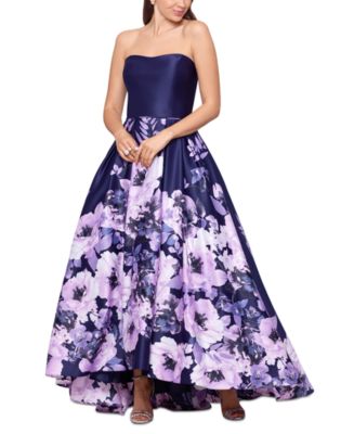 Betsy & Adam Printed-Skirt Ball Gown - Macy's