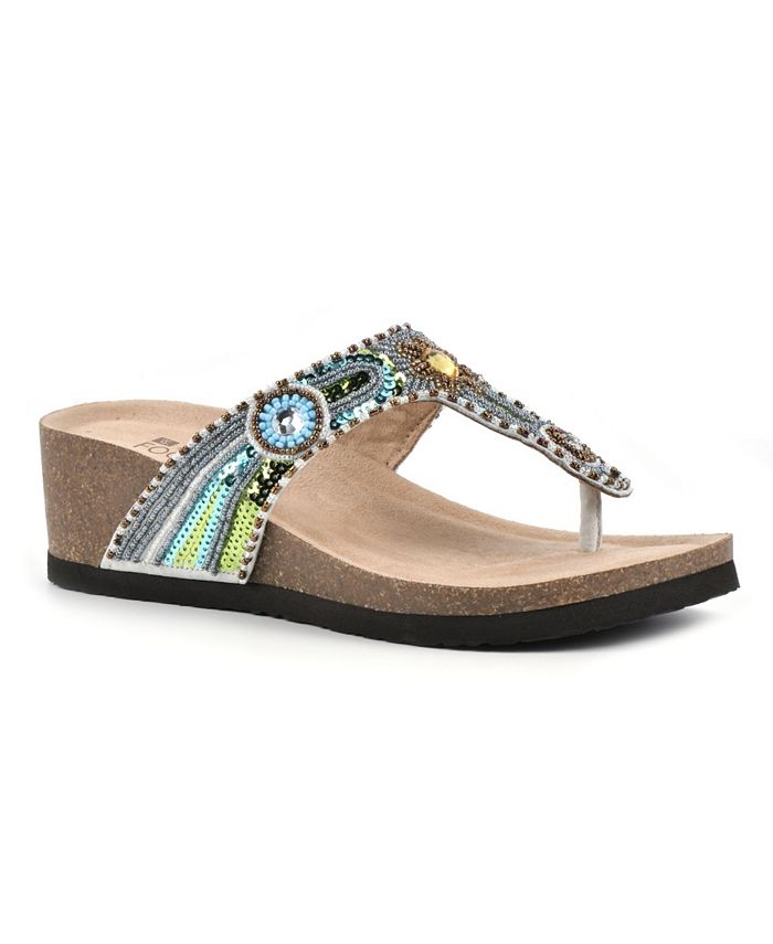 White Mountain Women's Bluejay Wedge Thong Sandals - Macy's