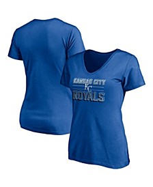 Women's Branded Royal Kansas City Royals Compulsion to Win V-Neck T-shirt
