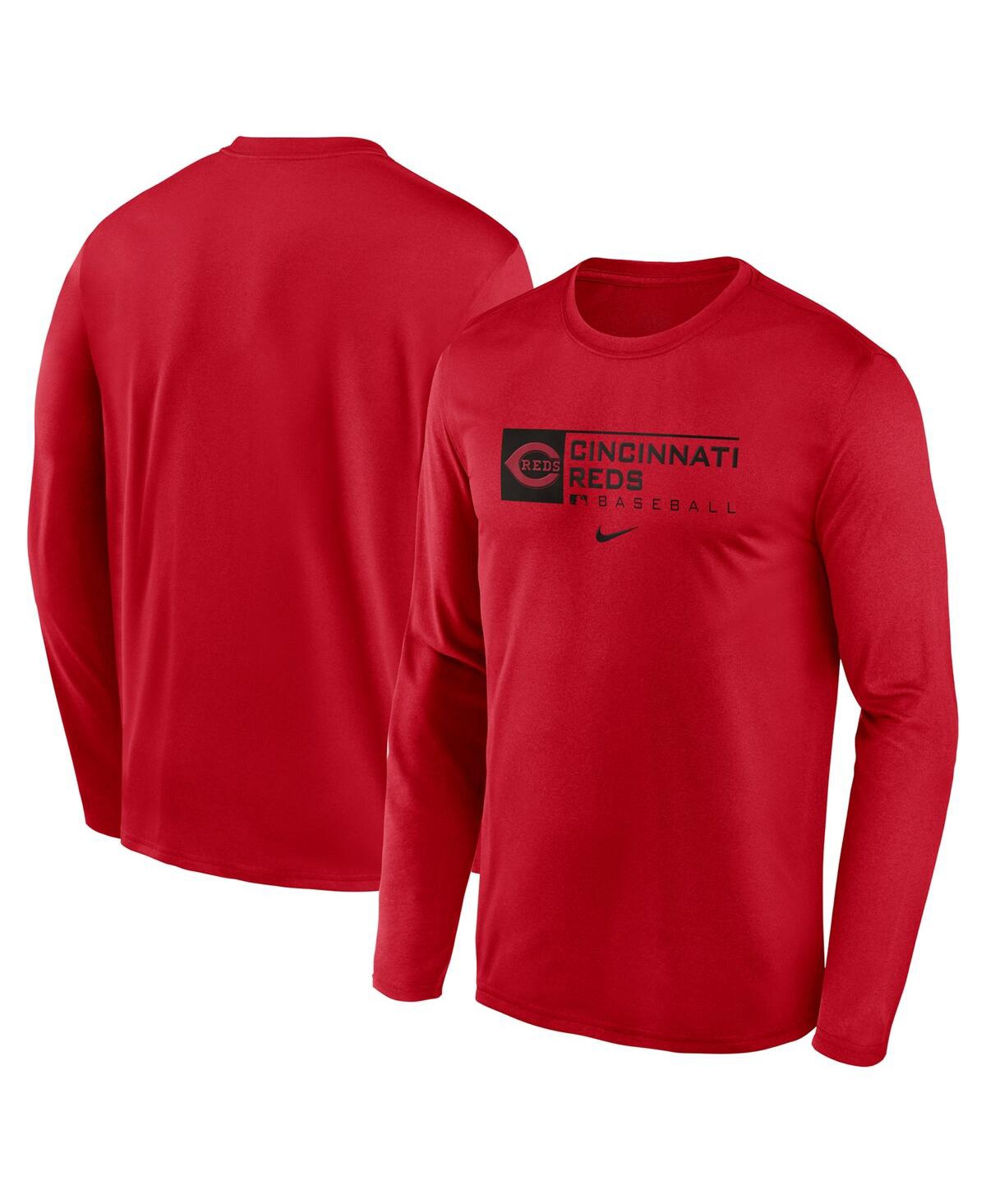 NIKE MEN'S NIKE RED CINCINNATI REDS AUTHENTIC COLLECTION PERFORMANCE LONG SLEEVE T-SHIRT