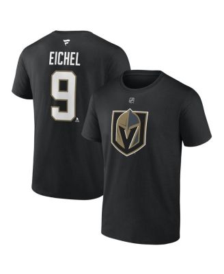 Men's Jack Eichel Black Vegas Golden Knights Authentic Stack Name and Number T-shirt
