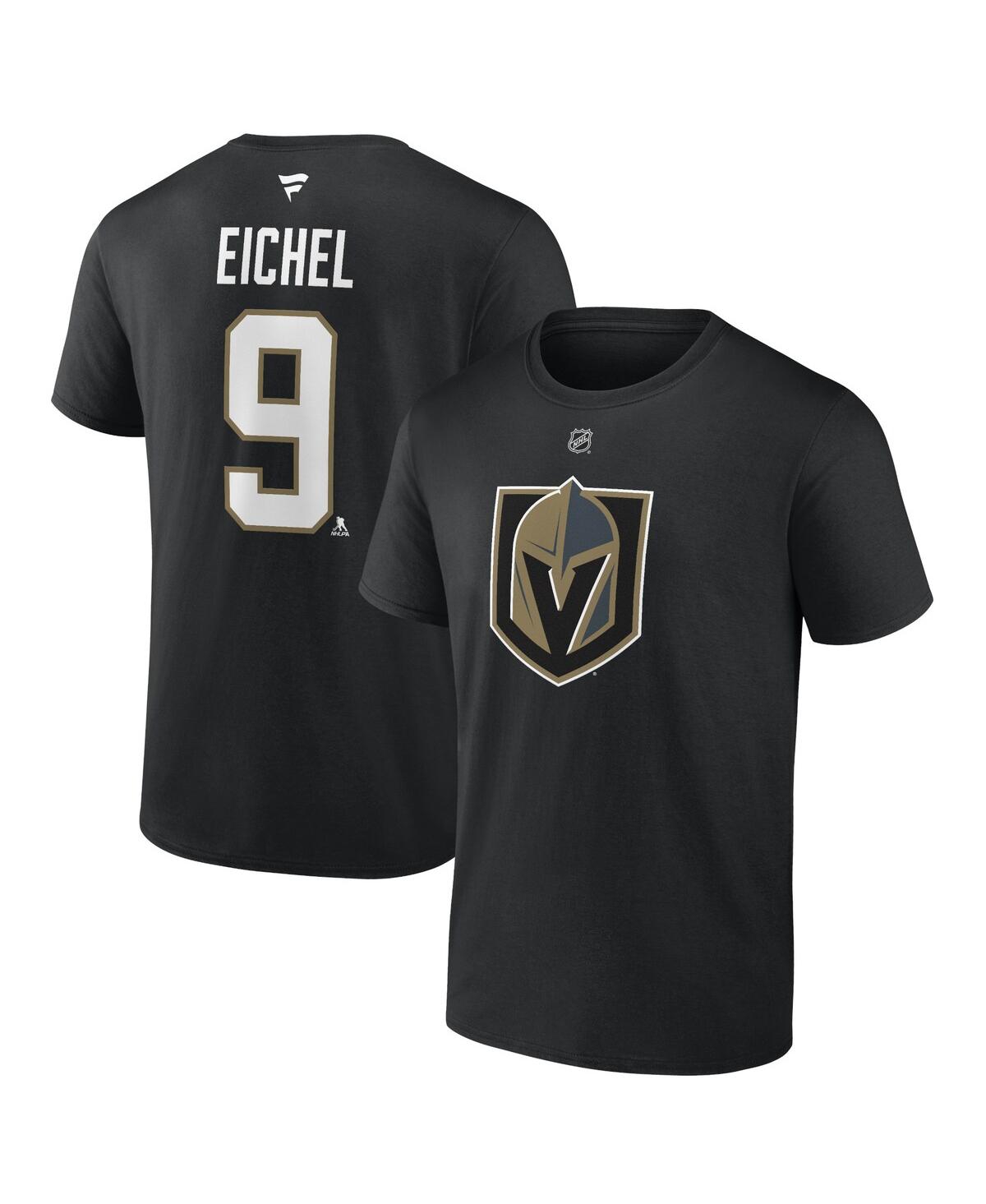 Men's Fanatics Jack EichelVegas Golden Knights Authentic Stack Name and Number T-shirt - Black