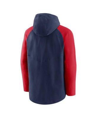 Men's Navy and Red Atlanta Braves Authentic Collection Full-Zip Hoodie Performance Jacket