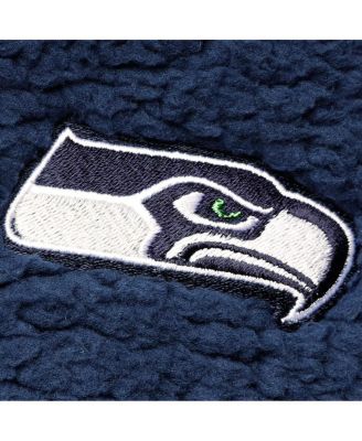 Women's College Navy Seattle Seahawks Sherpa Quarter-Zip Jacket