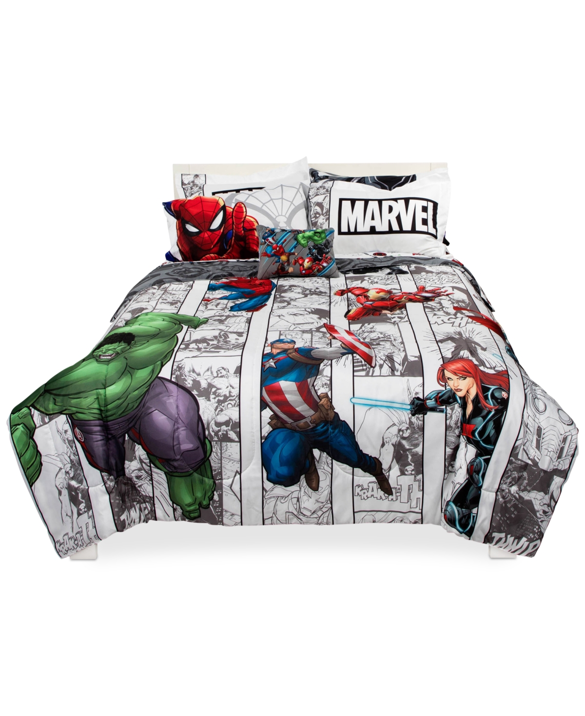 Disney Avengers Comic Punch 8-pc. Full Comforter Set Bedding In Multi