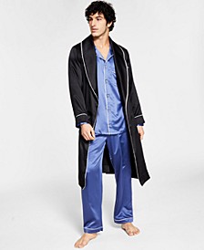 Men's Satin Robe, Pajama Shirt and Pants, Created for Macy's 