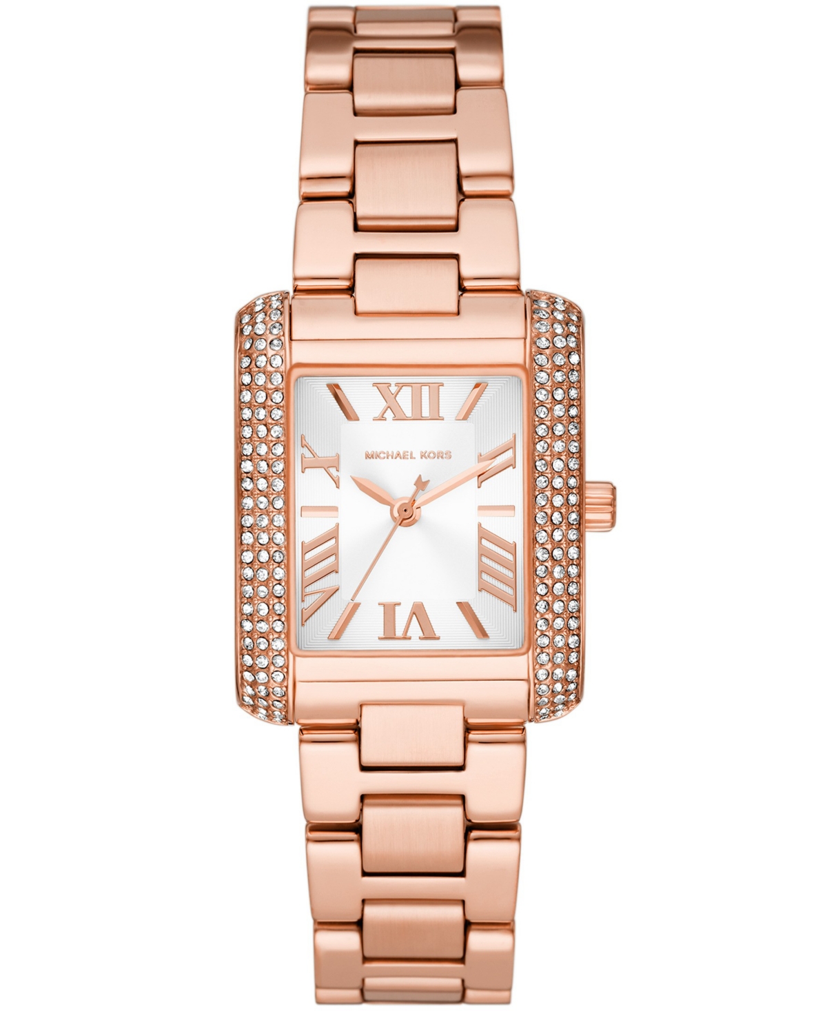 Michael Kors Women's Emery Three Hand Rose Gold-tone Stainless Steel Bracelet Watch 33mm In Rose Gold-tone