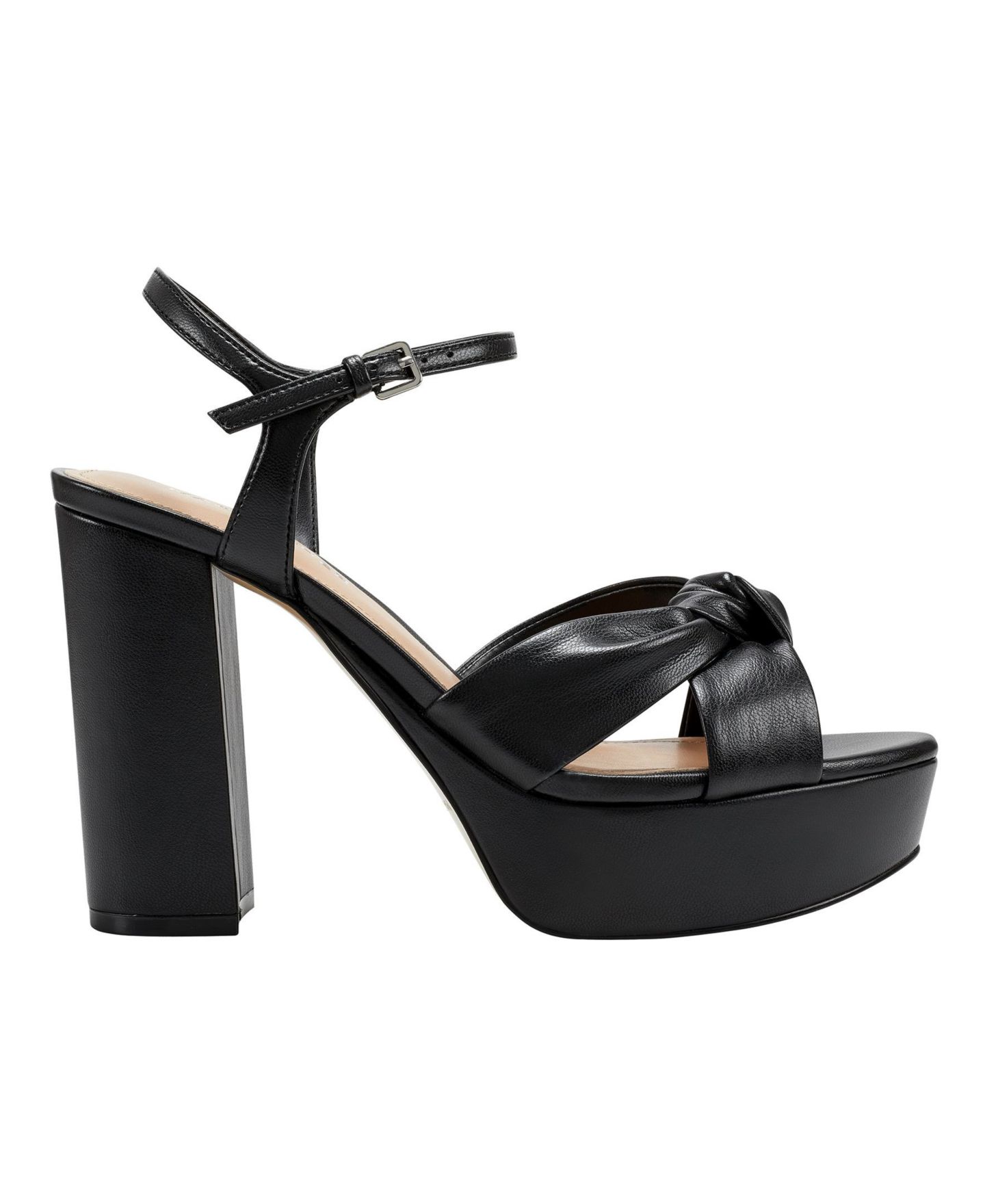 Женские сандалии Marc Fisher Deren High Block Heel Platform, цвет: Чёрный гладкий — фото 2