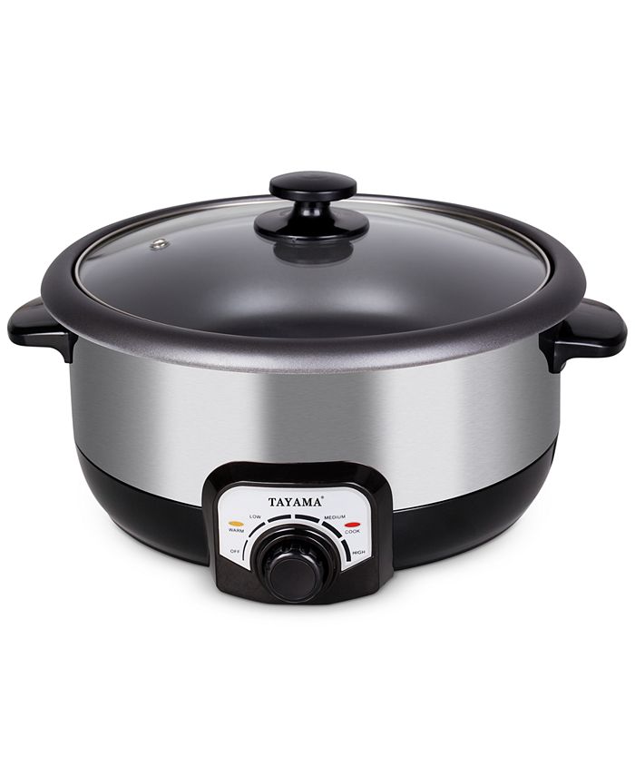 Tayama 3Qt. Electric Nonstick Hot Pot MultiCooker with Steamer Insert