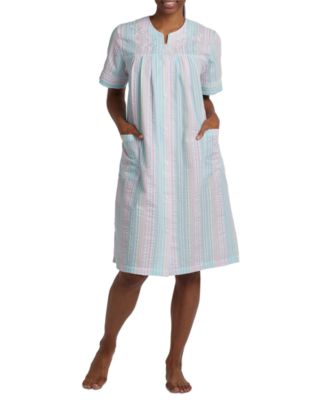 Miss Elaine - Short-Sleeve Snap-Front Robe
