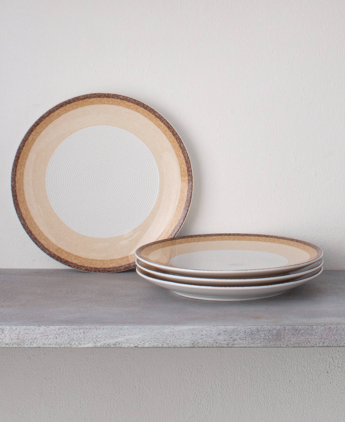 Noritake Colorscapes Layers Coupe Salad Plate Set Of 4, 8.25" In Sand