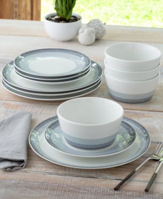 Colorscapes Layers 12 Piece Coupe Dinnerware Set