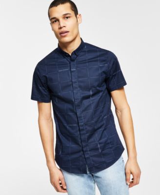 A|X Armani Exchange - Men's Slim-Fit Grid Pattern Shirt