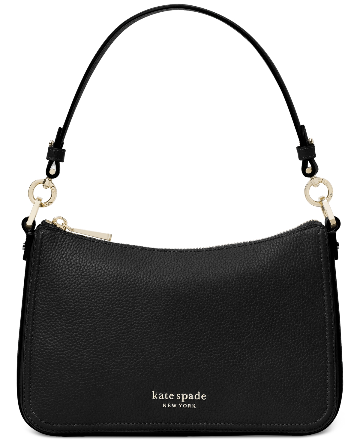 Kate Spade Hudson Pebbled Leather Convertible Crossbody In Black