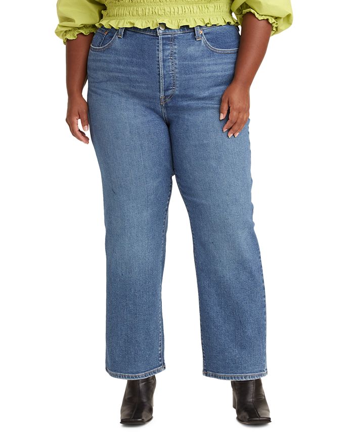 Levi's Trendy Plus Ribcage Straight Ankle Jeans & Reviews - Jeans - Plus  Sizes - Macy's