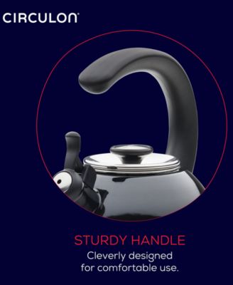 Enamel on Steel 2-Qt. Whistling Teakettle with Flip-Up Spout