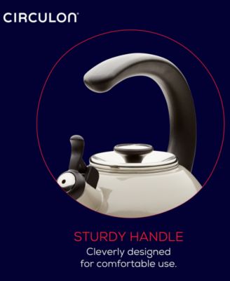 Enamel on Steel 2-Qt. Whistling Teakettle with Flip-Up Spout