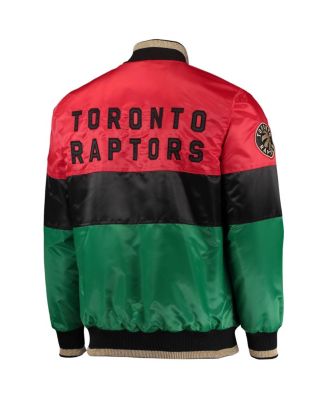Men's Red and Black and Green Toronto Raptors Black History Month NBA 75th Anniversary Full-Zip Jacket