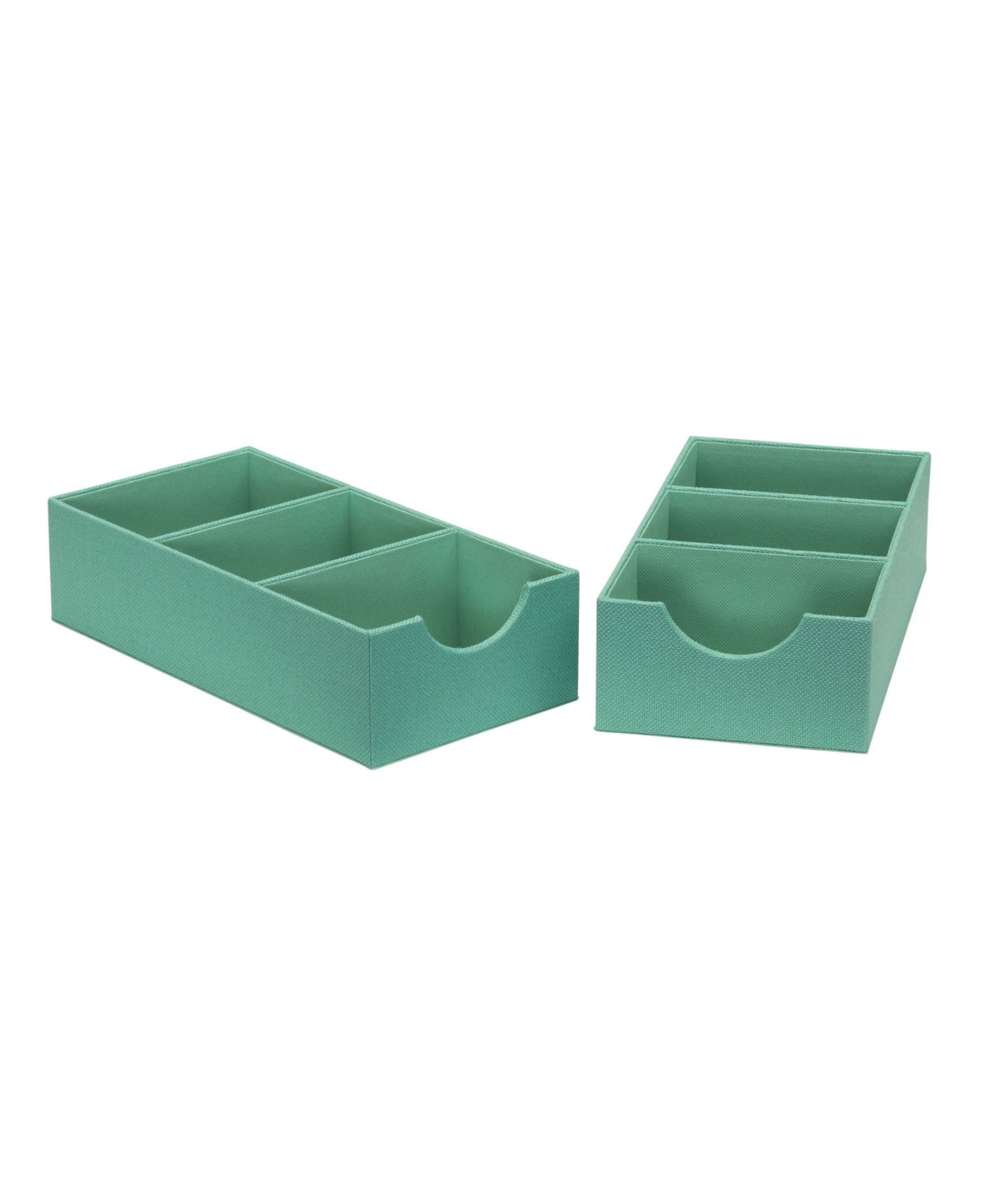 Household Essentials 3-compartment Drawer Organizers, Set Of 2 In Green