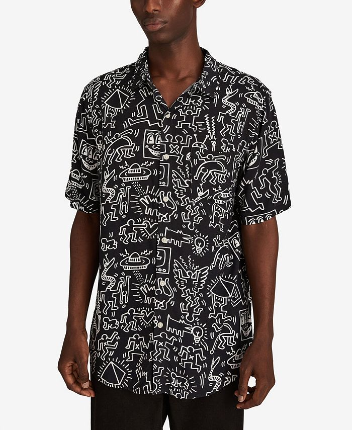 COTTON ON Men's Keith Haring Short Sleeve Shirt - Macy's