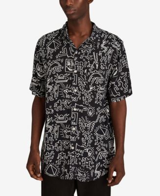 【SCENERITY】Haring Pigment Short Sleeve Shirt Amazon.com: Reason Men's Shirts, Keith Haring Dancing