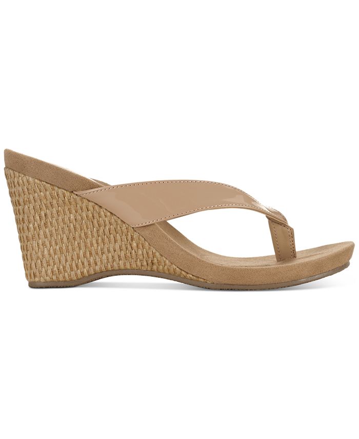 Style & Co Chicklet Wedge Thong Sandals, Created for Macy's & Reviews ...