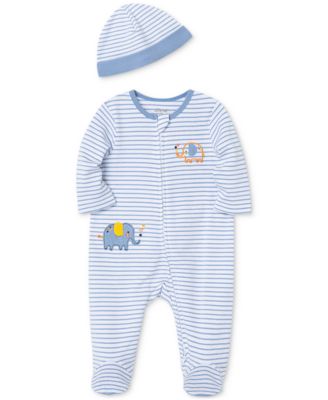 Baby Boys Elephant Coverall with Hat, 2 Piece Set
