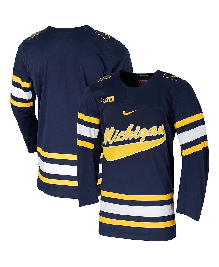 Michigan Blank Hockey Jerseys, Gold & Blue