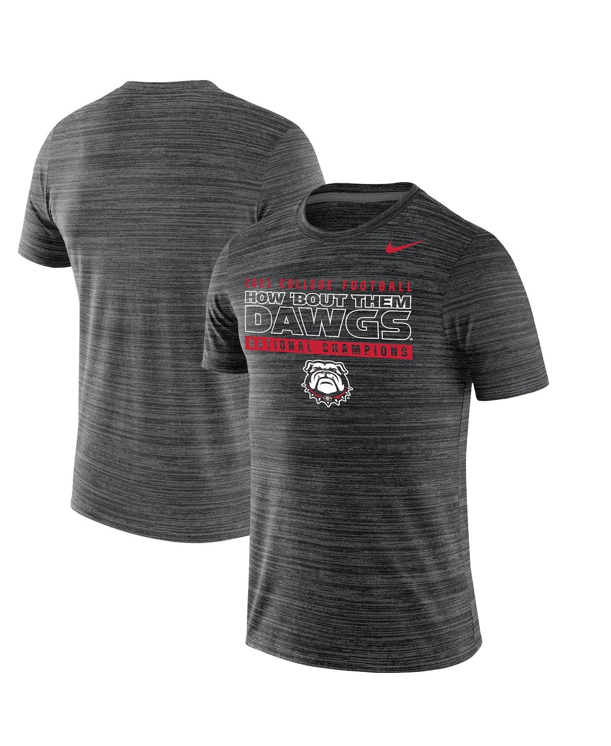 Men's Nike Heathered Charcoal Georgia Bulldogs College Football Playoff 2021 National Champions Mantra Velocity T-shirt