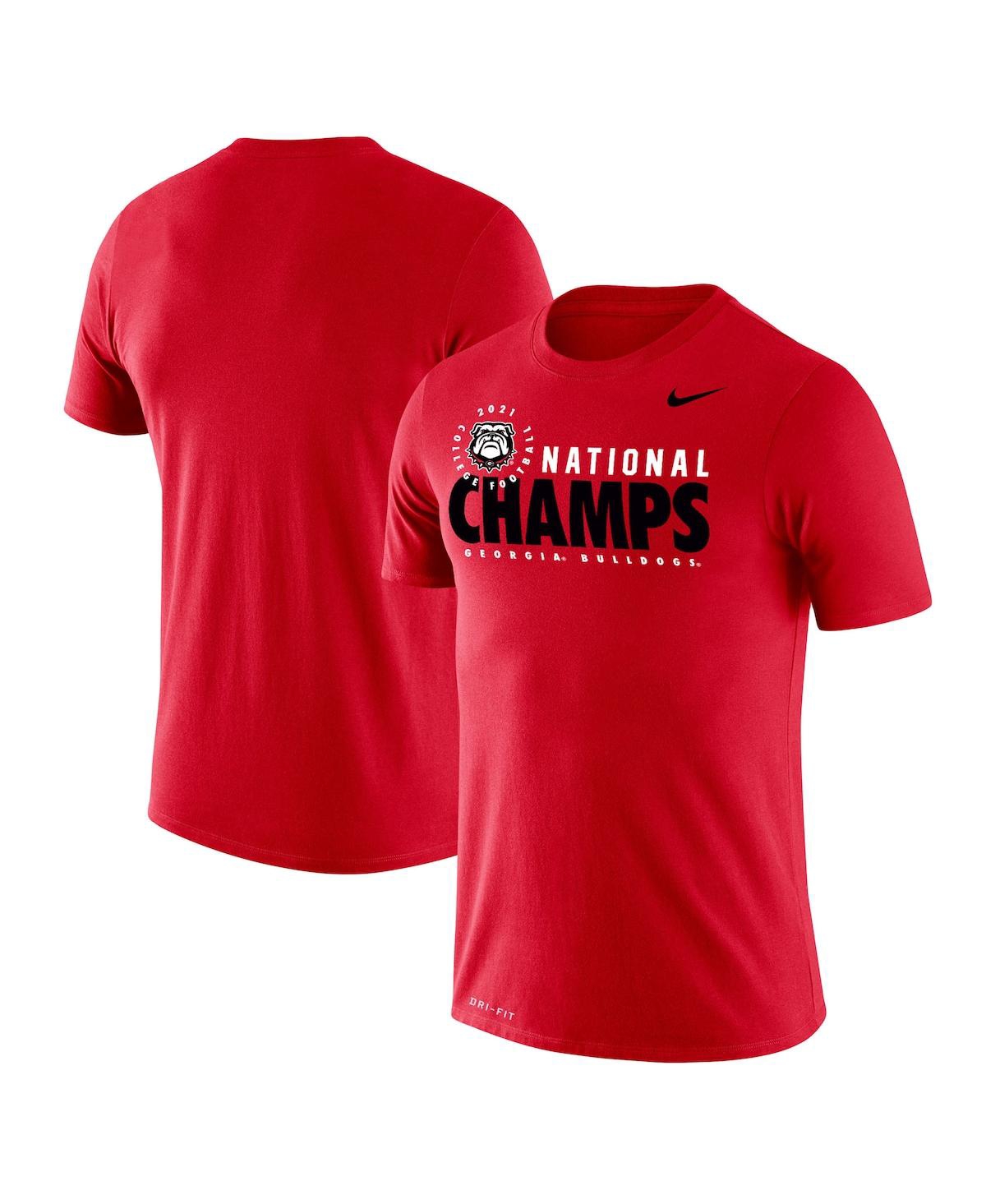 Men's Nike Red Georgia Bulldogs College Football Playoff 2021 National Champions Big and Tall Stack T-shirt