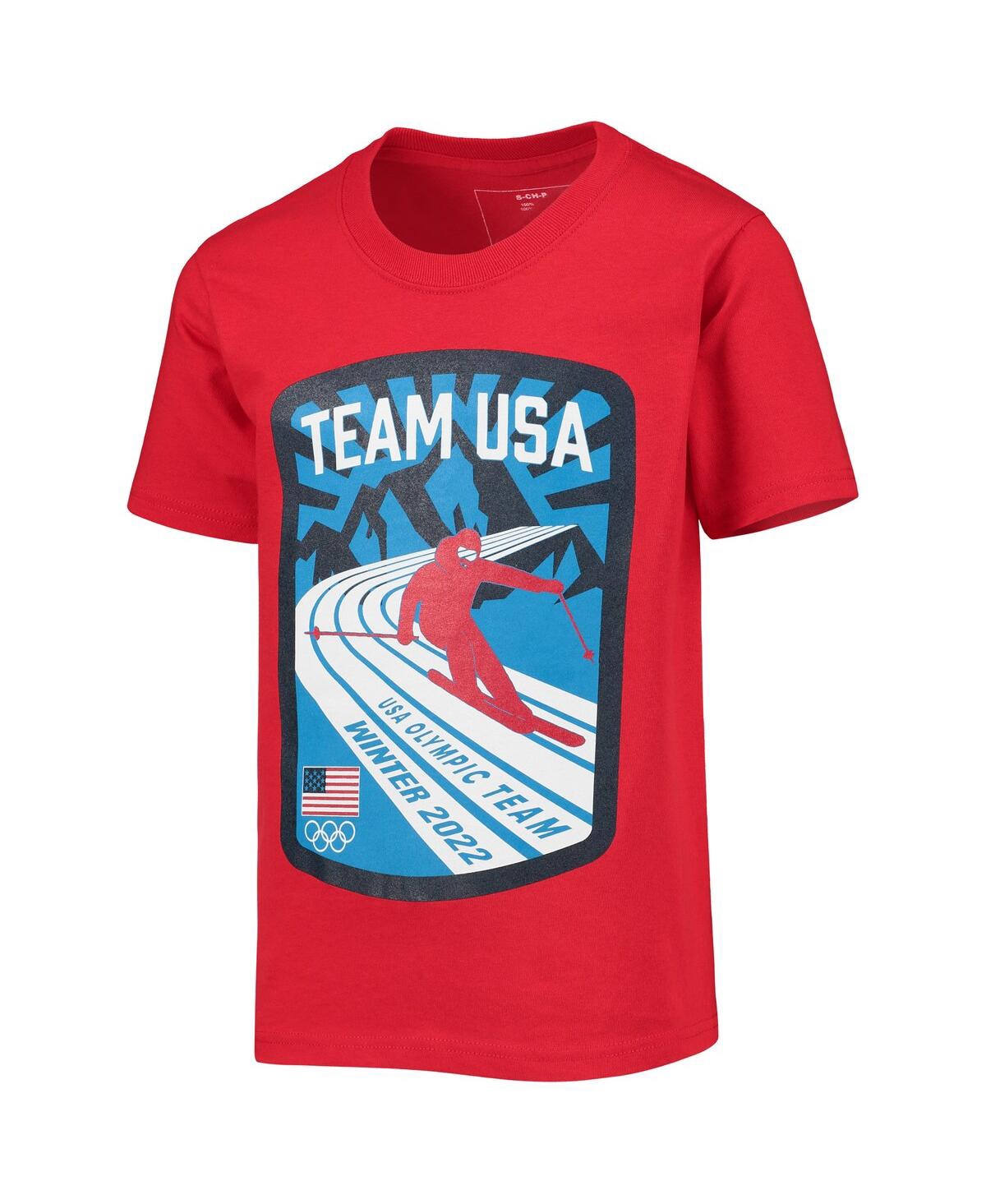 Big BoysTeam Usa Mountain Skiing T-shirt - Red