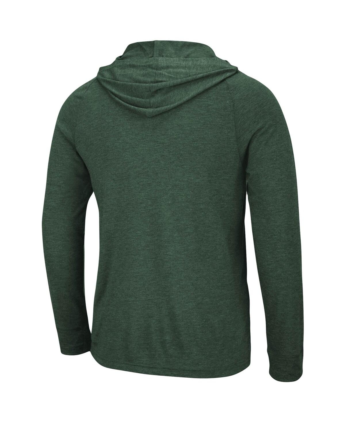Men's ColosseumMiami Hurricanes Big and Tall Wingman Raglan Hoodie T-shirt - Heathered Green