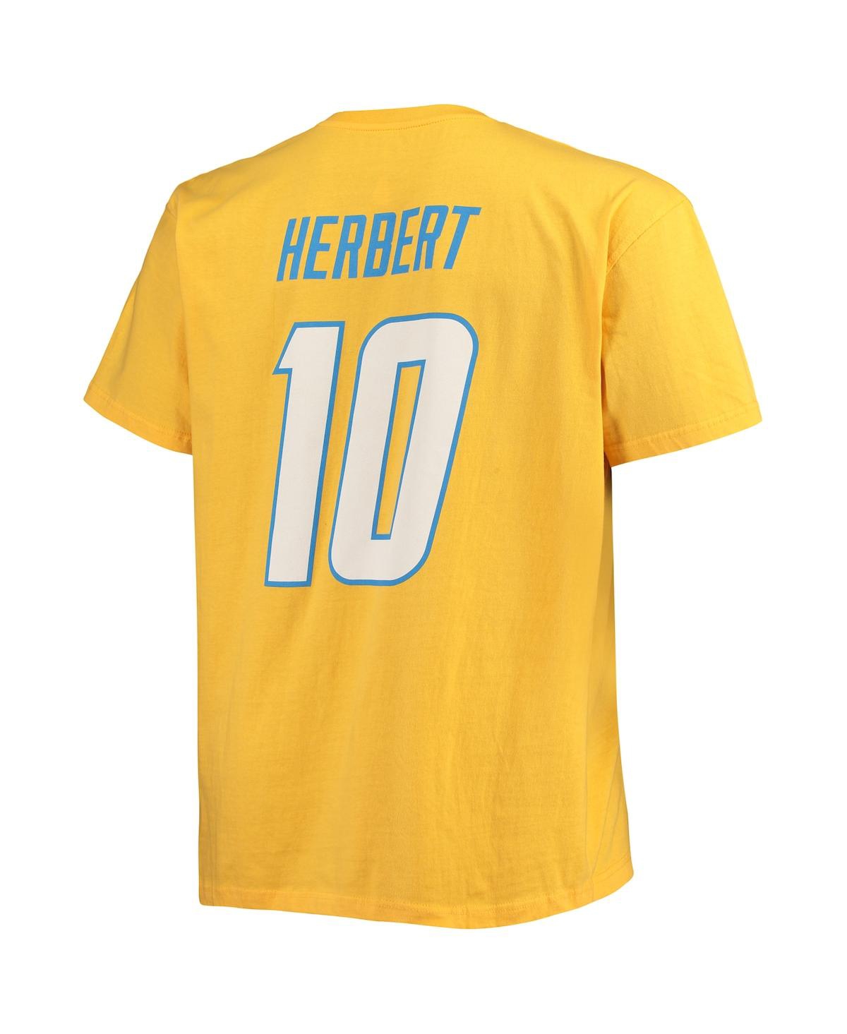 Men's Fanatics Justin HerbertLos Angeles Chargers Big and Tall Player Name and Number T-shirt - Gold