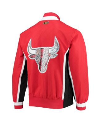 Men's Chicago Bulls Red Hardwood Classics 75th Anniversary Authentic Warmup Full-Snap Jacket