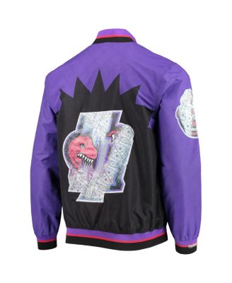 Men's Toronto Raptors Black Hardwood Classics 75th Anniversary Authentic Warmup Full-Snap Jacket