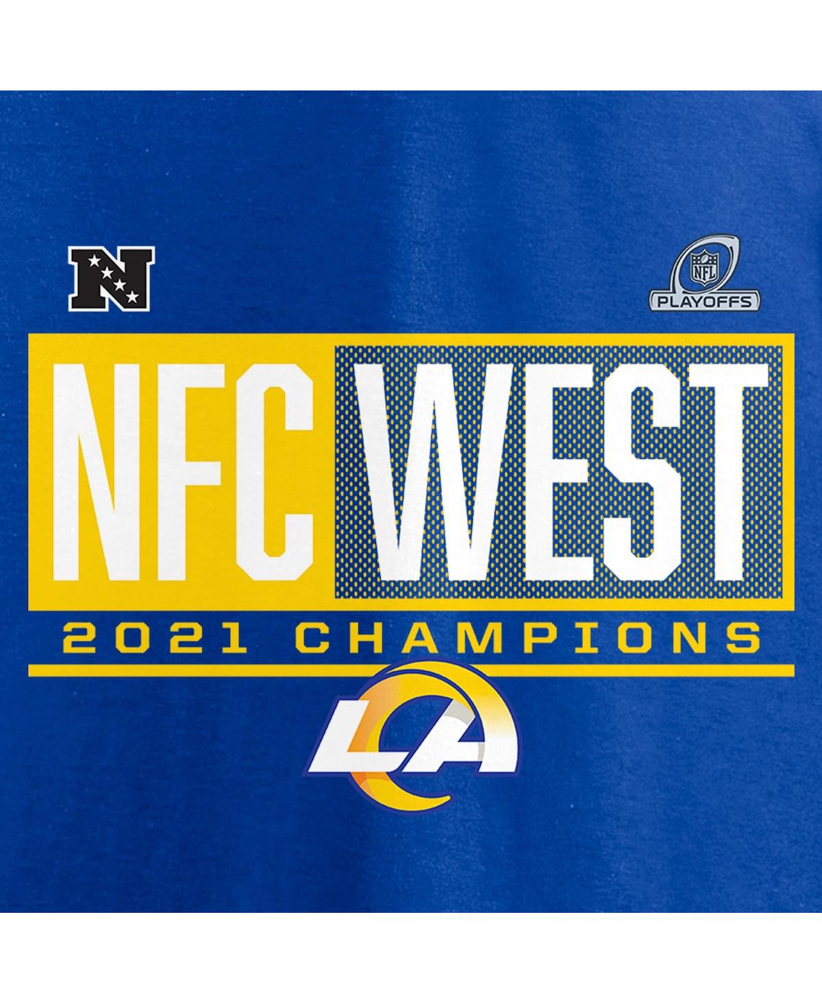 Men's FanaticsLos Angeles Rams 2021 Nfc West Division Champions Big and Tall Blocked Favorite T-shirt - Royal