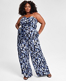 Trendy Plus Size Strapless Jumpsuit, Created for Macy's